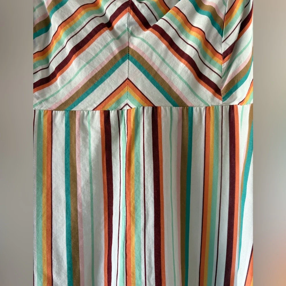 Anthropologie Maeve Square Neck Striped Midi Dress - Picture 8 of 10